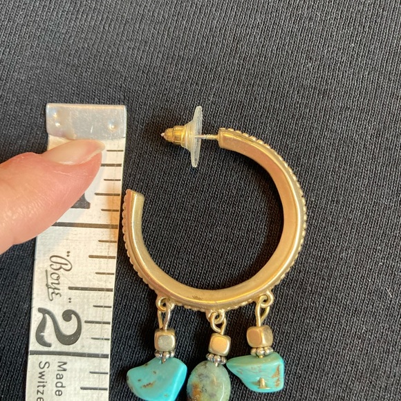 Gold and turquoise long necklace with earrings. Great condition - Picture 7 of 9